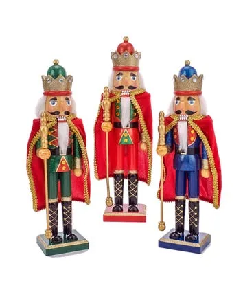 15" Nutcrackers With Capes, 3 Assorted, C5885