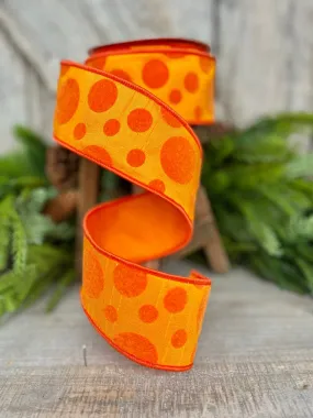 2.5" Orange Retro Dot, Farrisilk Ribbon