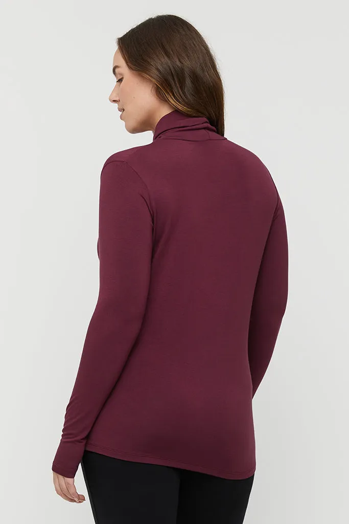 Bamboo Turtle Neck - Burgundy