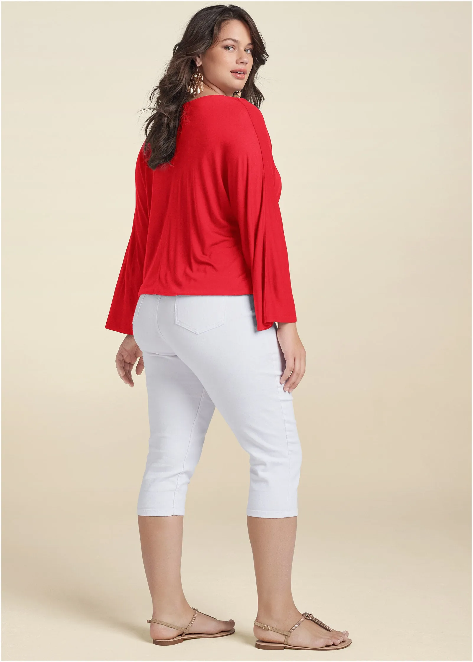 Banded Hem Top - Red