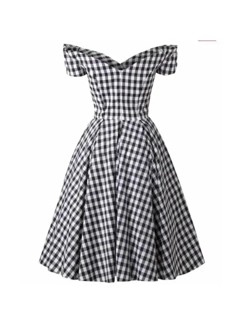 Black & White Plaid 50's Dress