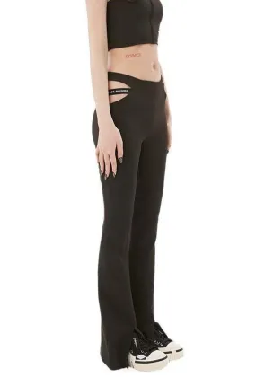 Black Cut-Out Bell-Bottoms