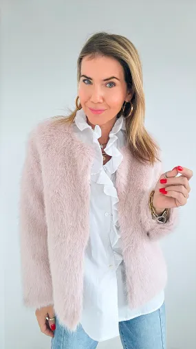 Blush Luxe Faux Fur Jacket