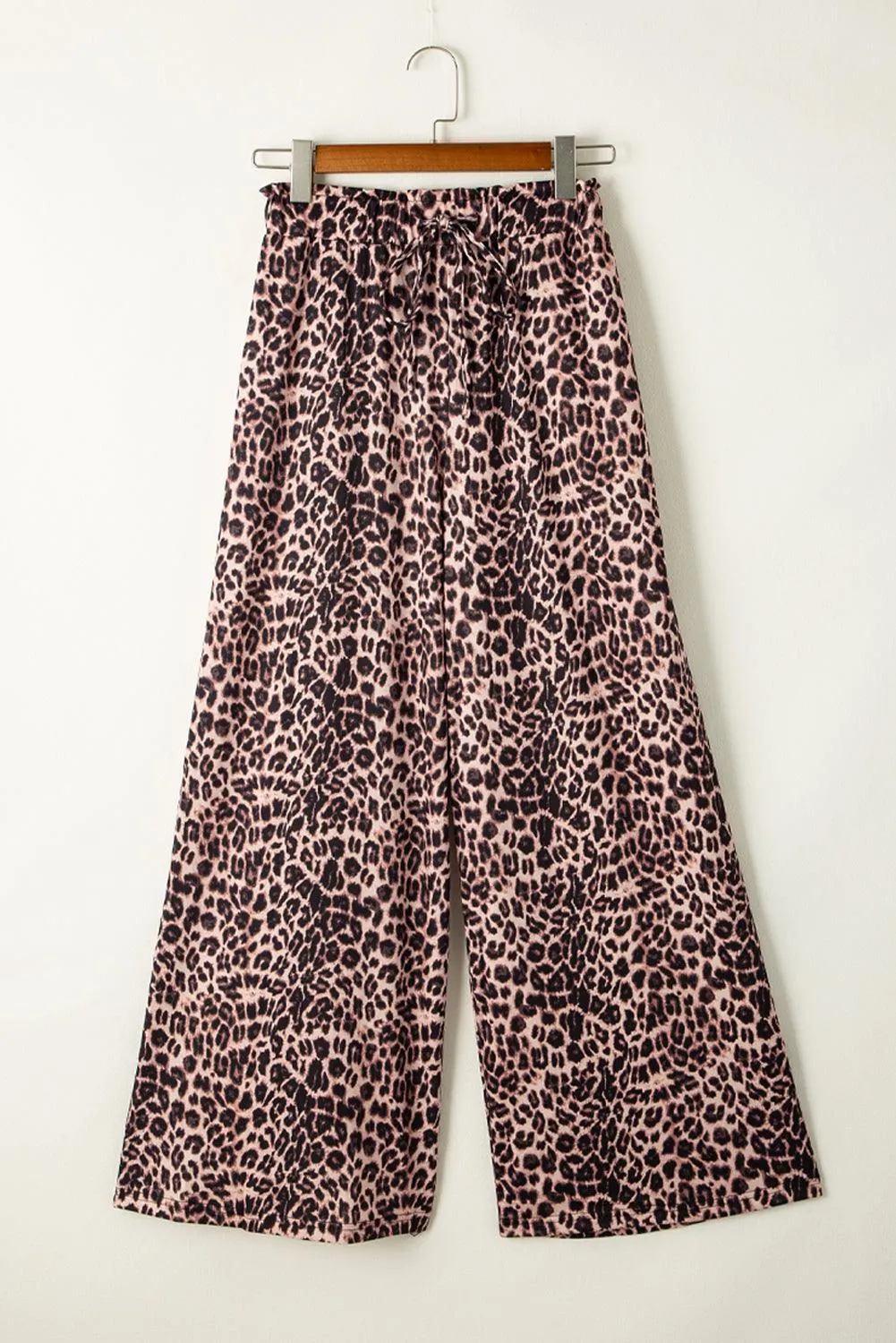 Boho Hawaiian Wide Leg Pants Leopard Pattern for Women