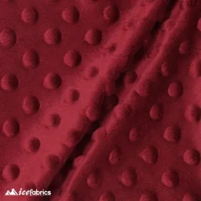 Burgundy Dimple Polka Dot Minky Fabric / Ultra Soft /