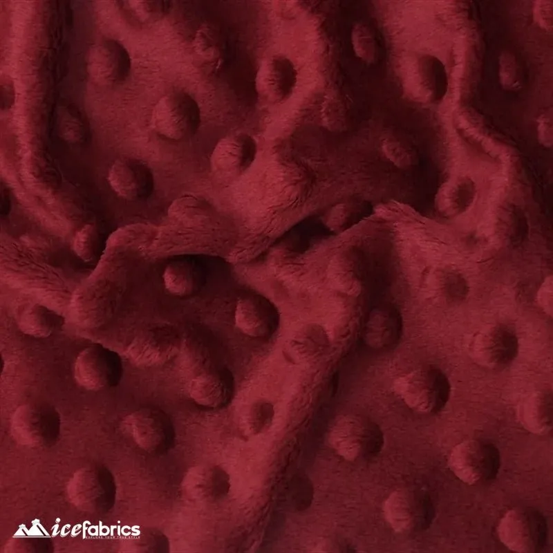 Burgundy Minky Dot Fabric