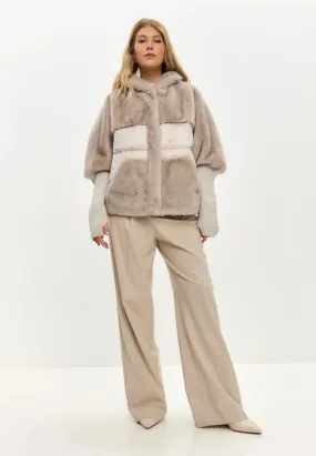 Faux Fur Jacket - Silver