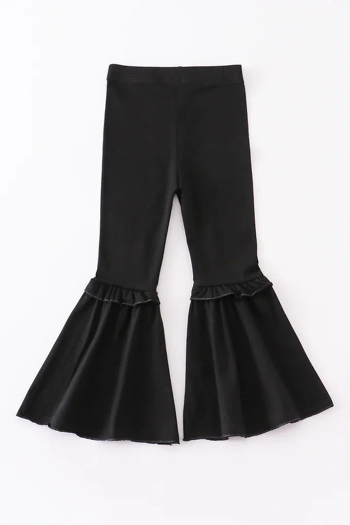 Girls' Black Bell Bottom Pants