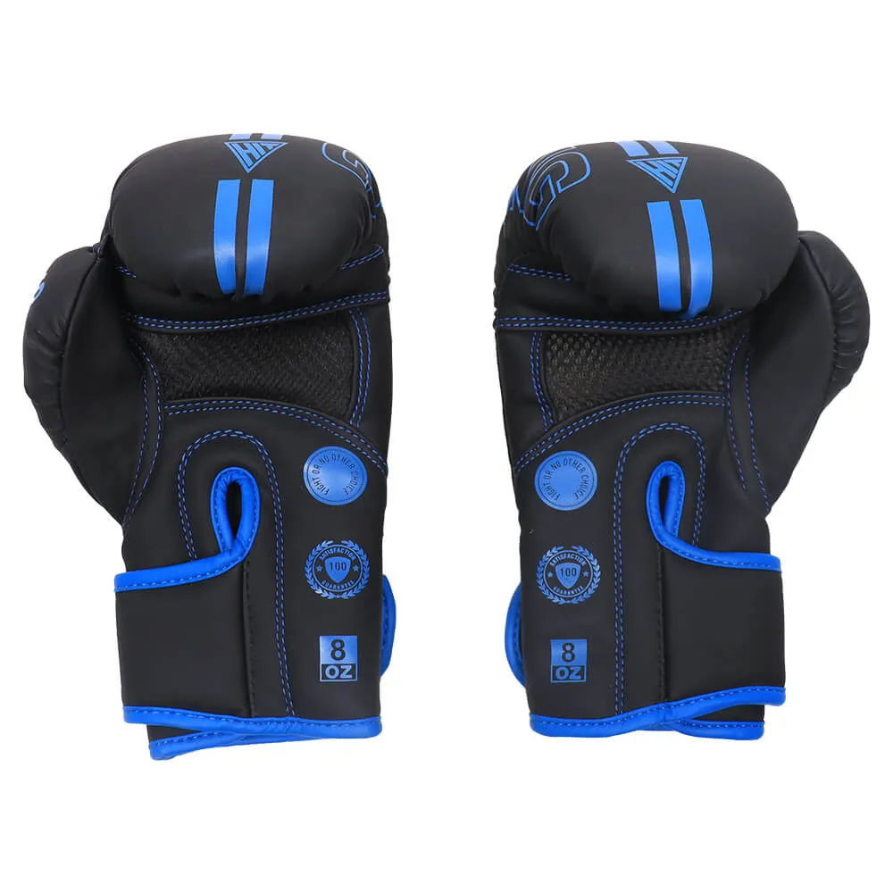 Hit Boxing Kaos PU Boxing Gloves (Black & Blue)