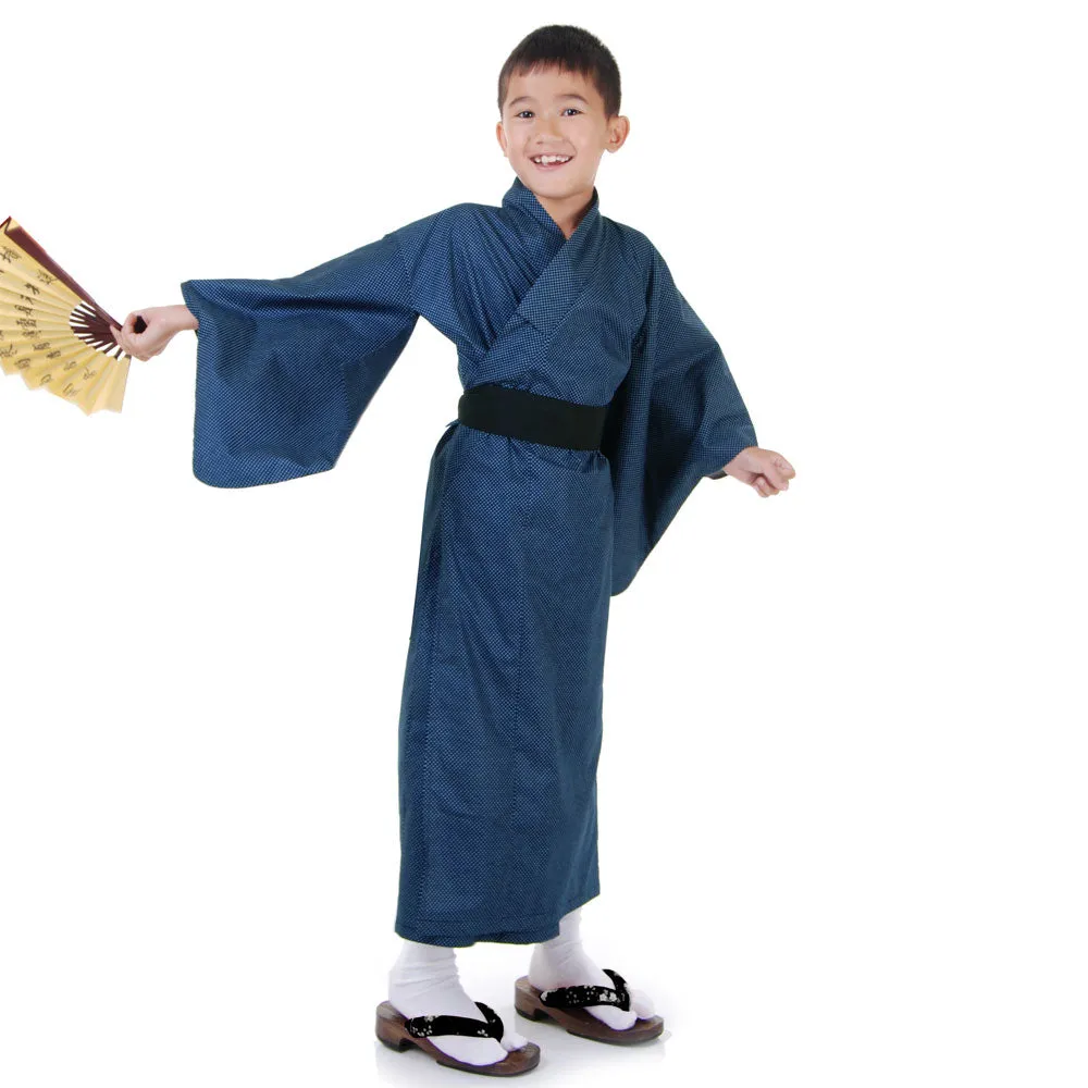 Japanese Tengu Black Kimono Robe Costume for Boys