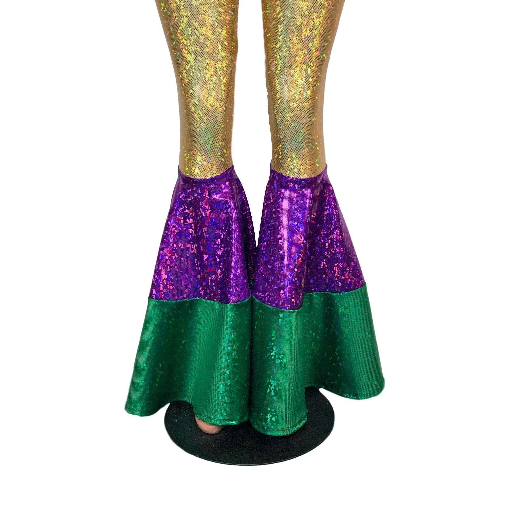 Mardi Gras Bell Bottoms -  Tiered Flare Pants - Choose your Rise