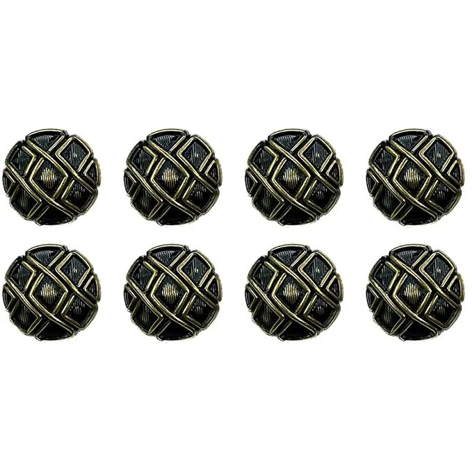 Metallic Maze Design Metal Buttons