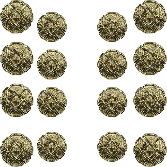 Metallic Maze Design Metal Buttons