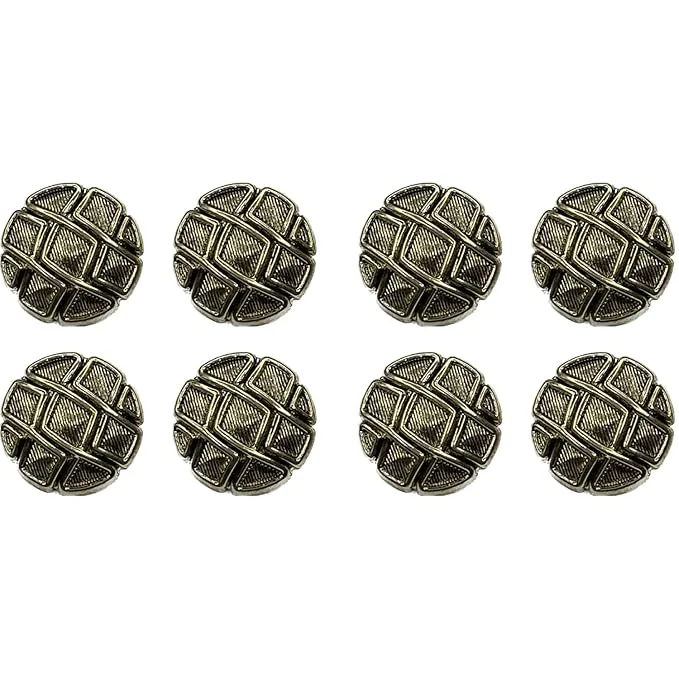 Metallic Maze Design Metal Buttons