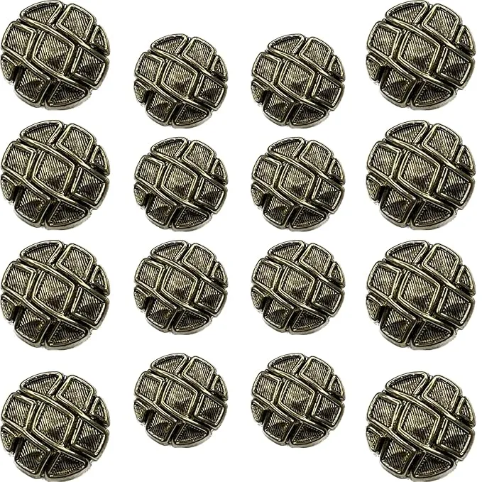 Metallic Maze Design Metal Buttons