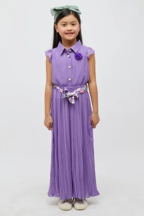 One Friday Purple Pleated Jumpsuit