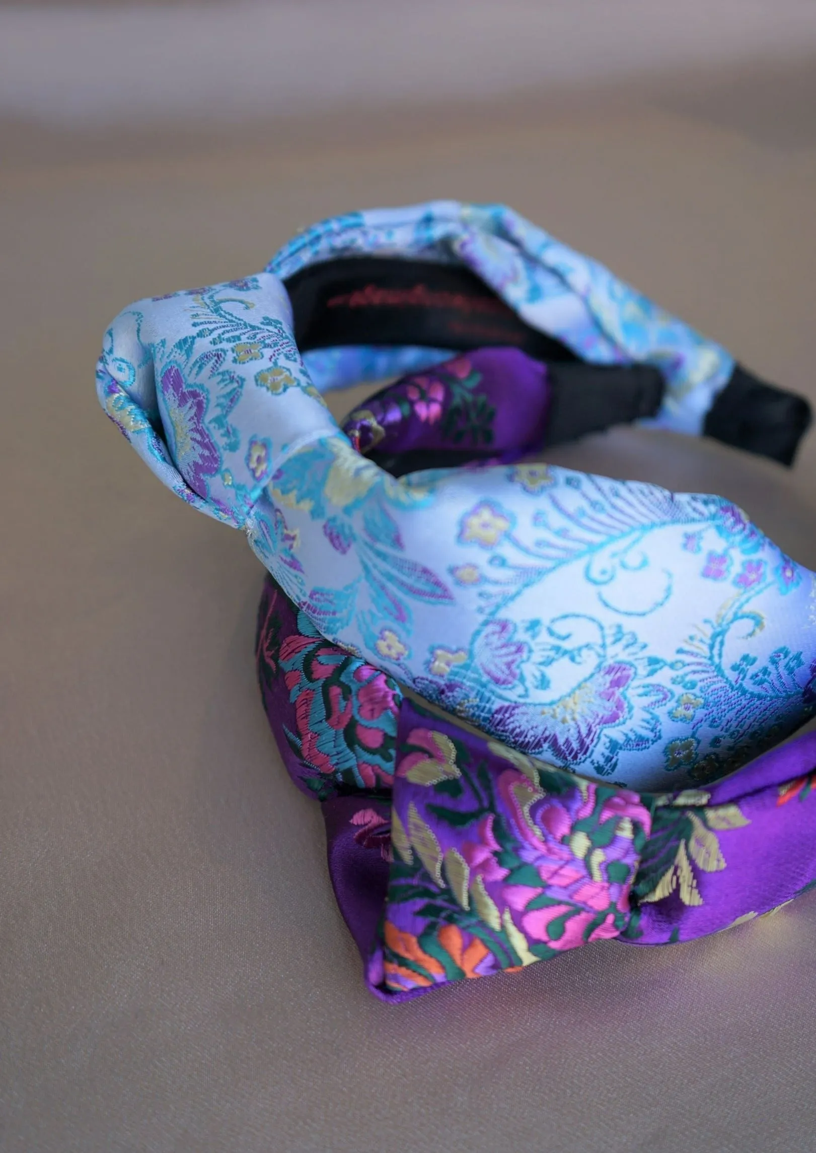 Oriental Twist Brocade Headband (Purple)