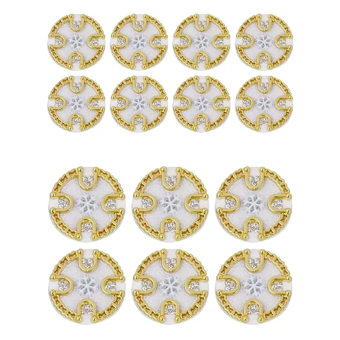 Ornate Diamond Pattern Metal Buttons(7 Big   7 Small)