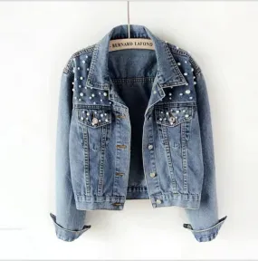 Pearl Embellished Denim Jackets