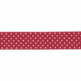 Polka Dot Cotton Ribbon Reel - 5m x 15mm (Red)