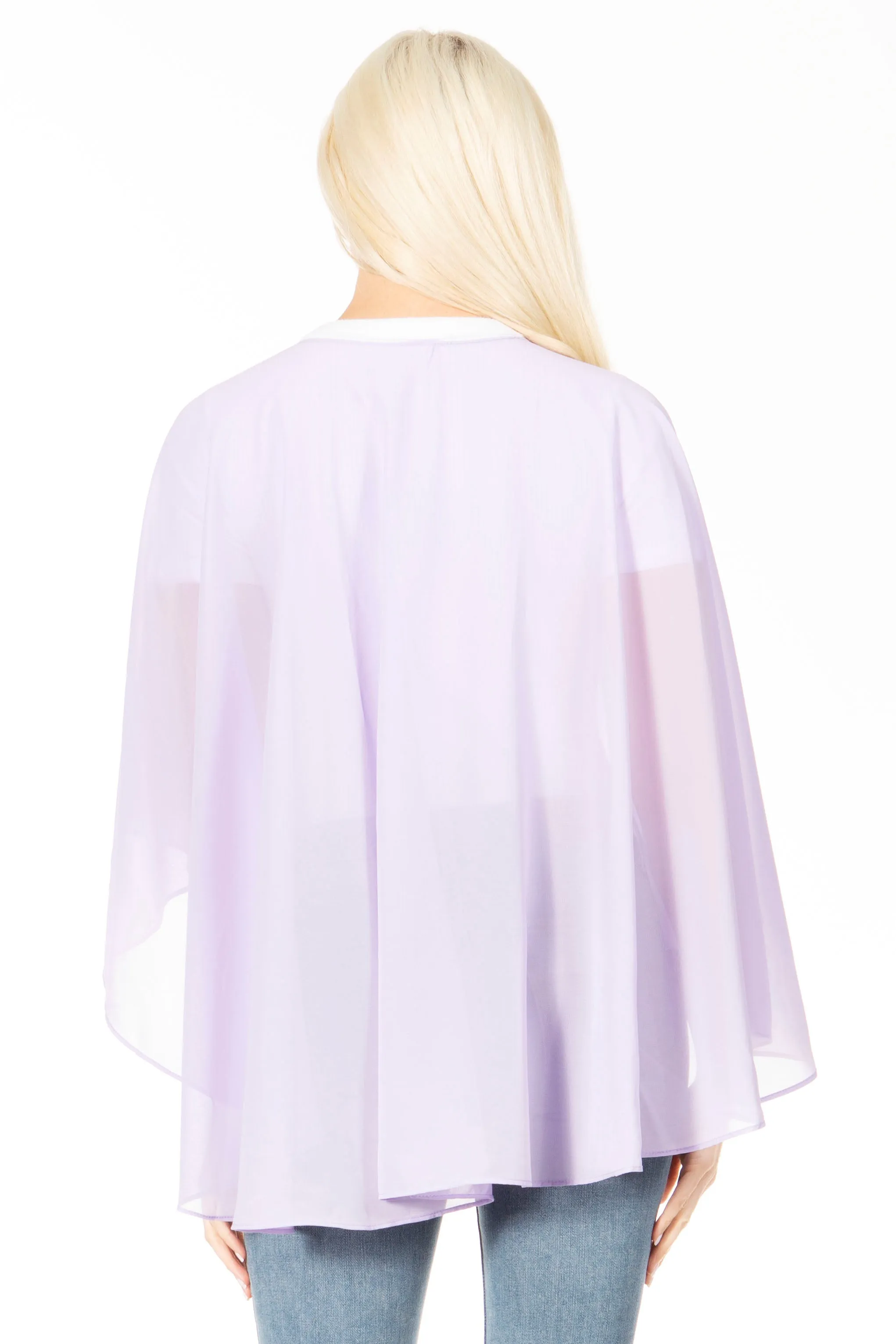 Sakkas Anya Women's Soft Chiffon Wedding Bridesmaid Bridal Cape Wrap Bolero Shrug