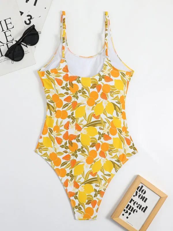 Women's Vibrant Retro Backless Swimsuit